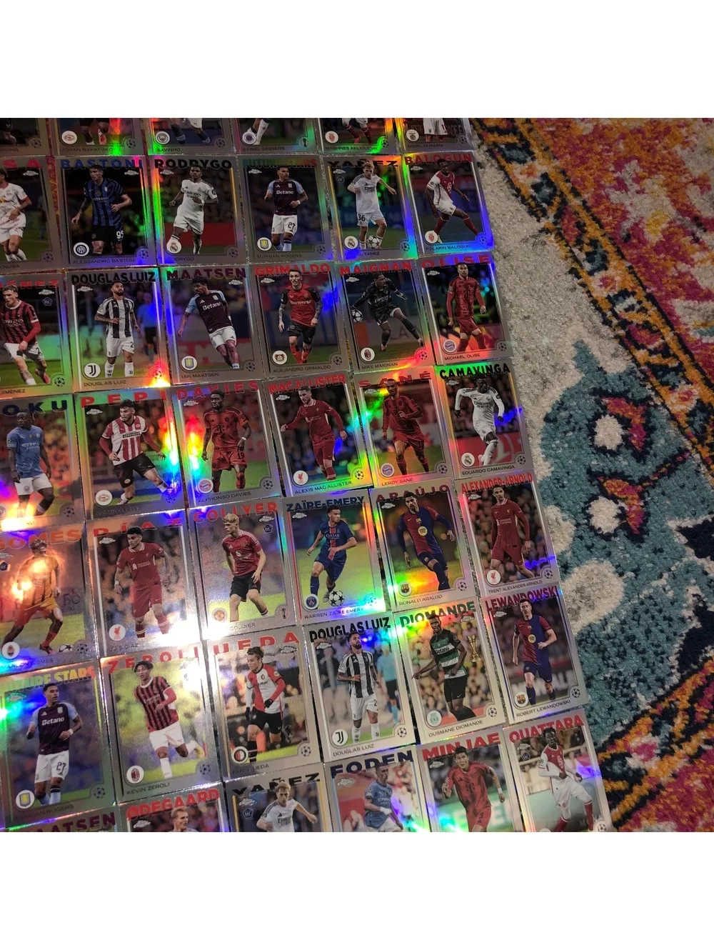 2024-25 TOPPS CHROME UEFA CLUB COMPETITIONS SOCCER REFRACTOR SET 100 CARD LOT